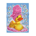 Rubber Duck Bath Time Baby Blanket — Plush Fleece with Bubbles & Pink Towel Design