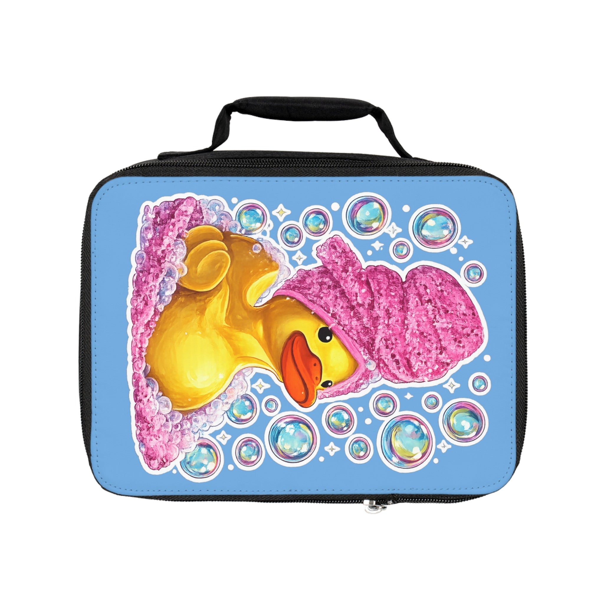 Lunch Bag — Cute Rubber Duck in Bubbles Kids Lunchbox