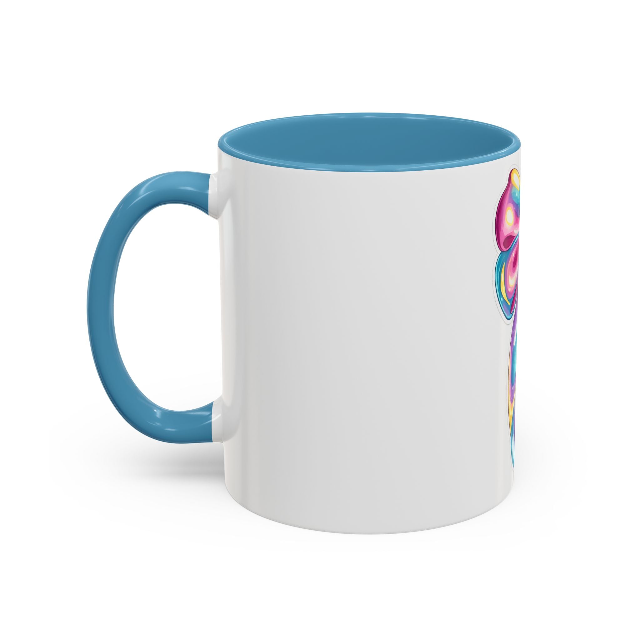 Rainbow Bow Accent Coffee Mug — Colorful Gift Mug for Her