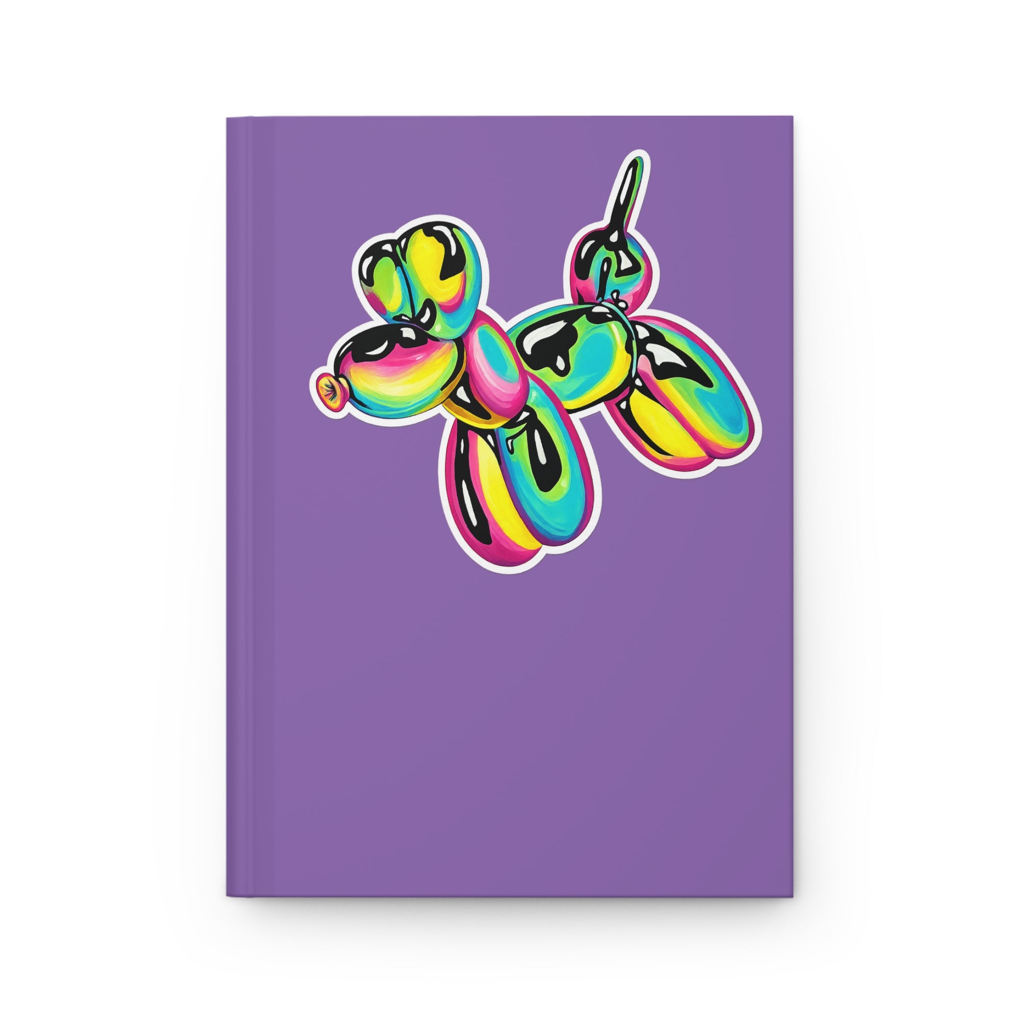 Colorful Balloon Dog Hardcover Journal — Neon Pop Art Notebook