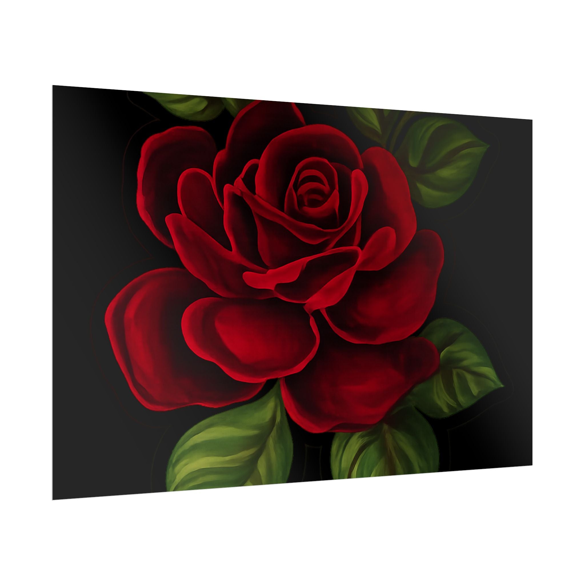 Red Rose Art Poster — Romantic Floral Wall Print (Rolled Poster)