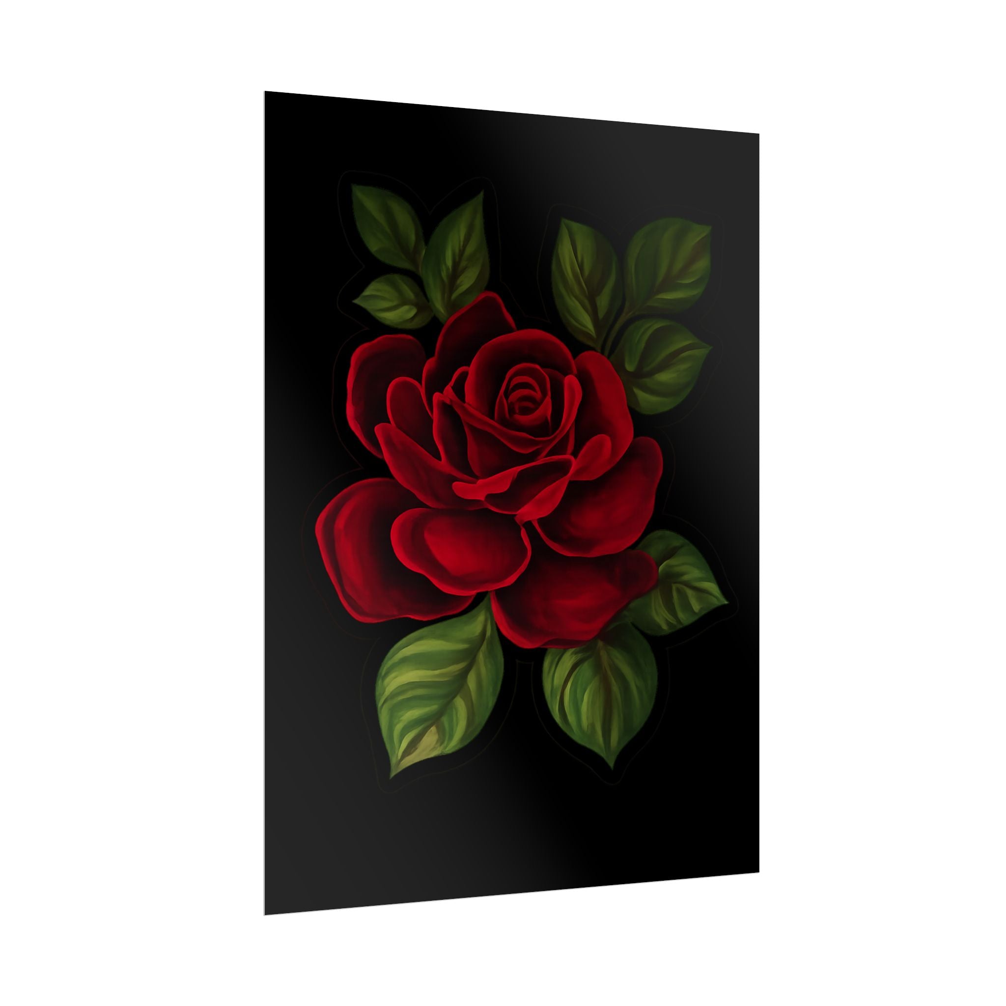 Red Rose Art Poster — Romantic Floral Wall Print (Rolled Poster)