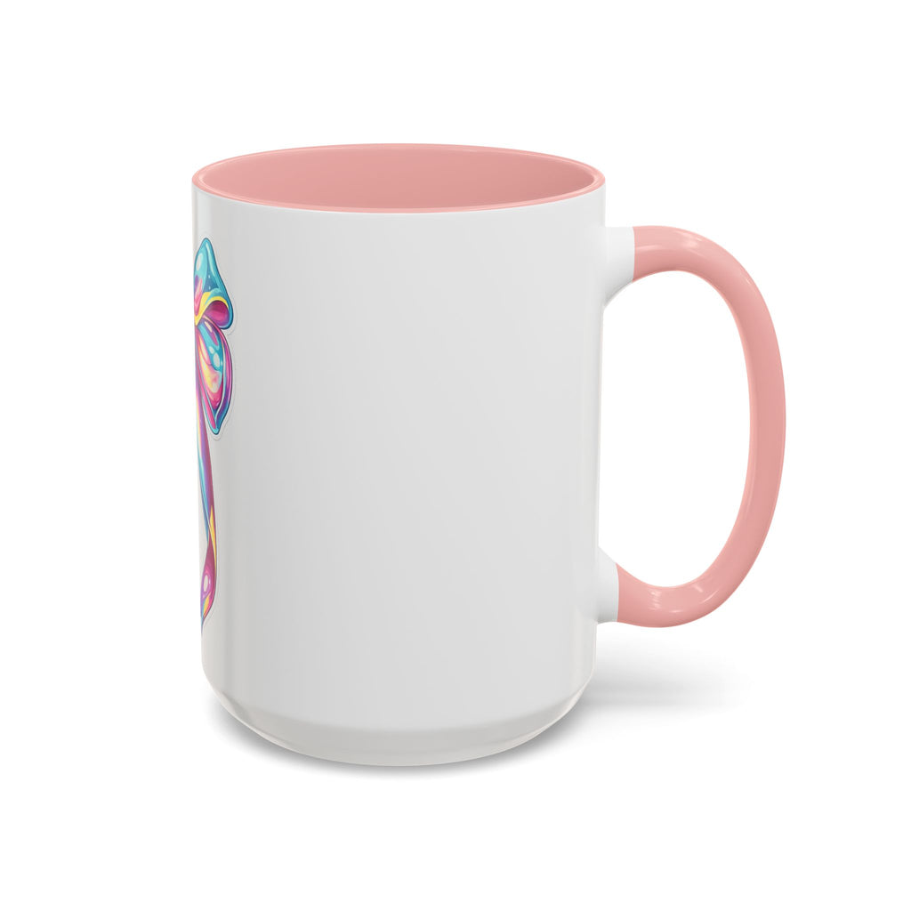 Rainbow Bow Accent Coffee Mug — Colorful Gift Mug for Her