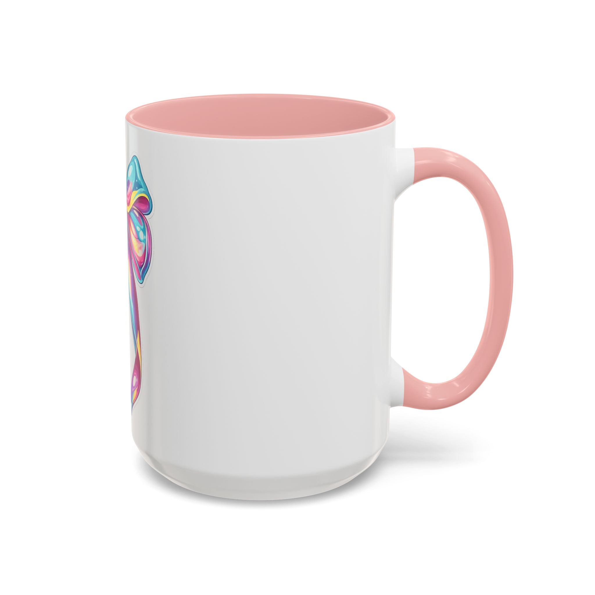 Rainbow Bow Accent Coffee Mug — Colorful Gift Mug for Her