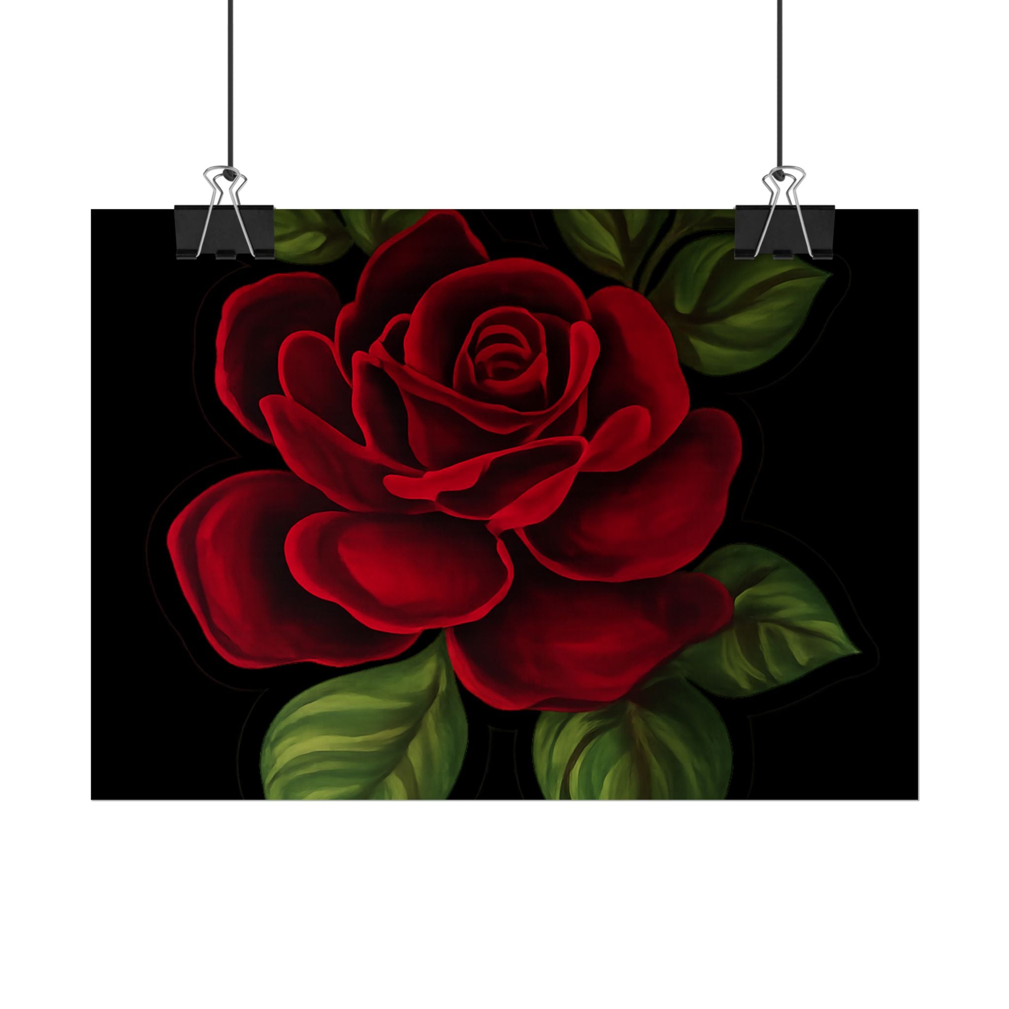 Red Rose Art Poster — Romantic Floral Wall Print (Rolled Poster)