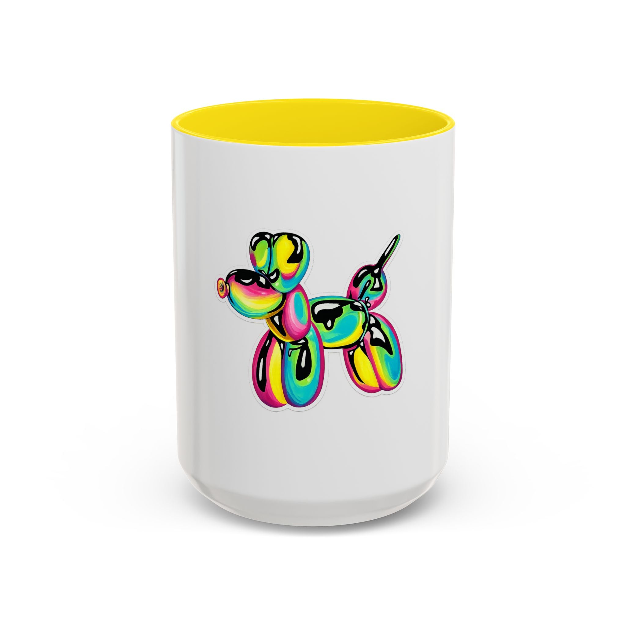 Colorful Balloon Dog Coffee Mug — Vibrant Pop Art Accent Mug (11/15 oz)