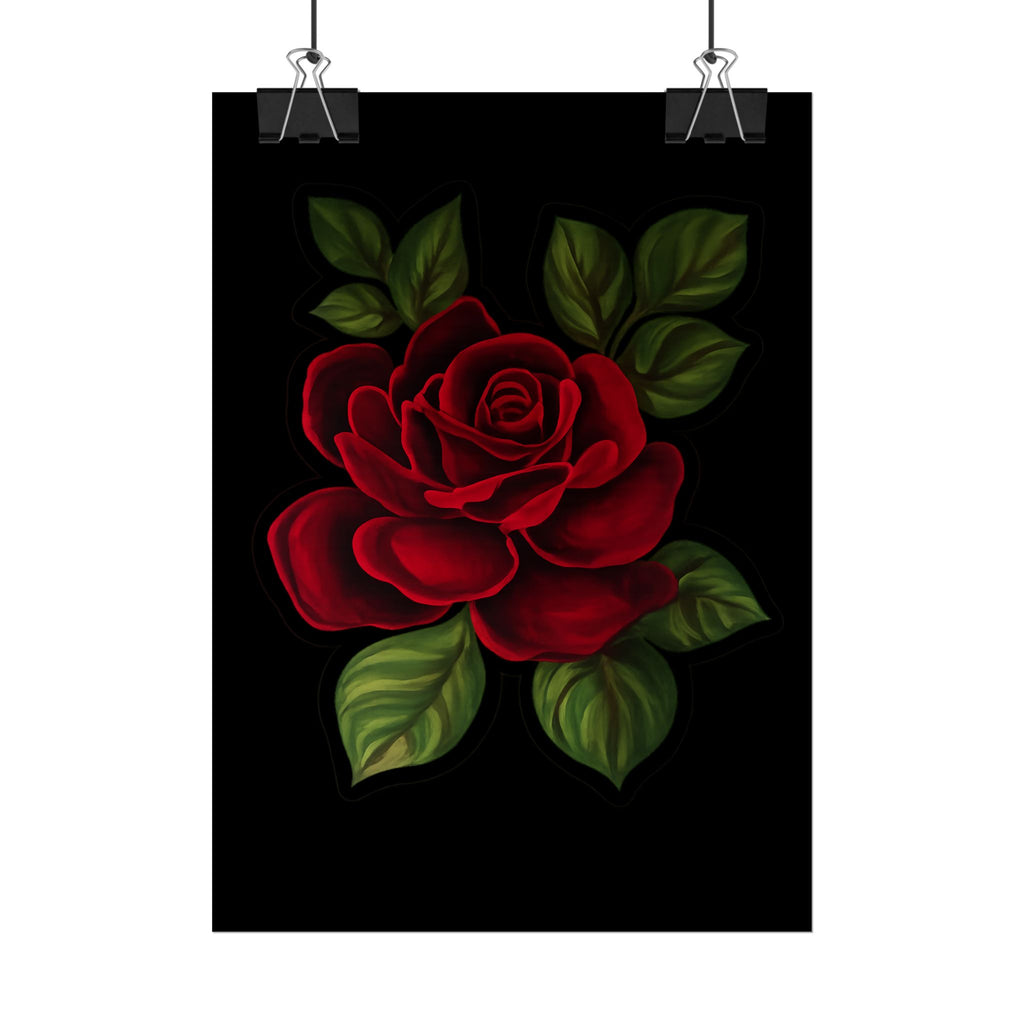 Red Rose Art Poster — Romantic Floral Wall Print (Rolled Poster)