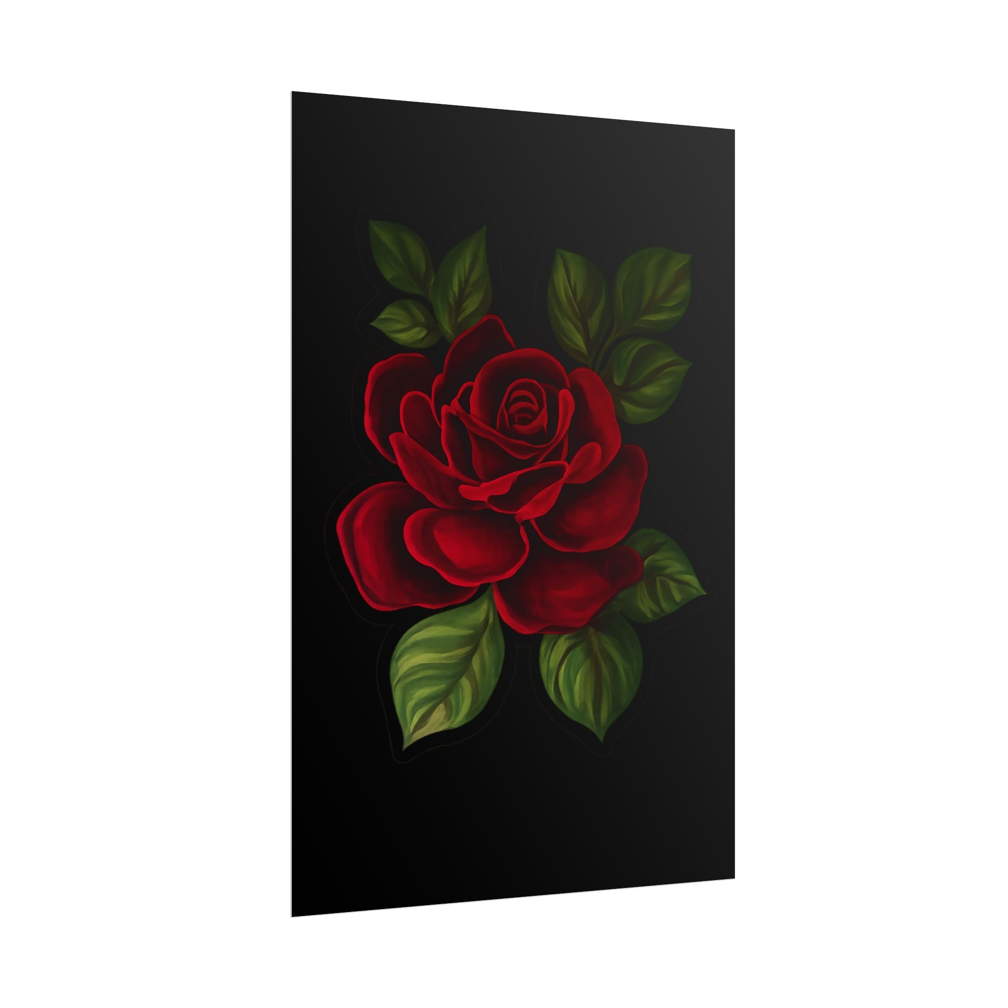 Red Rose Art Poster — Romantic Floral Wall Print (Rolled Poster)