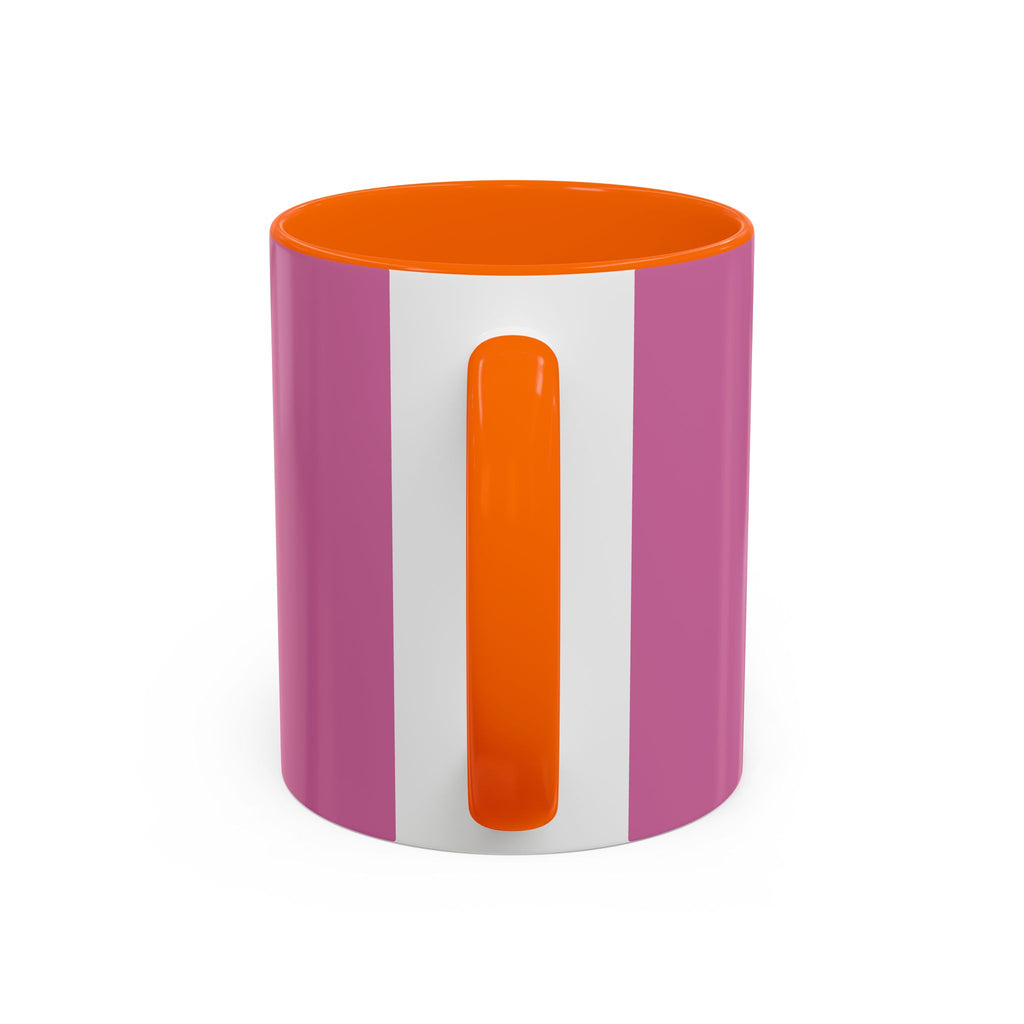 Pink Accent Coffee Mug with Rainbow Bow – Cute Gift Mug for Her