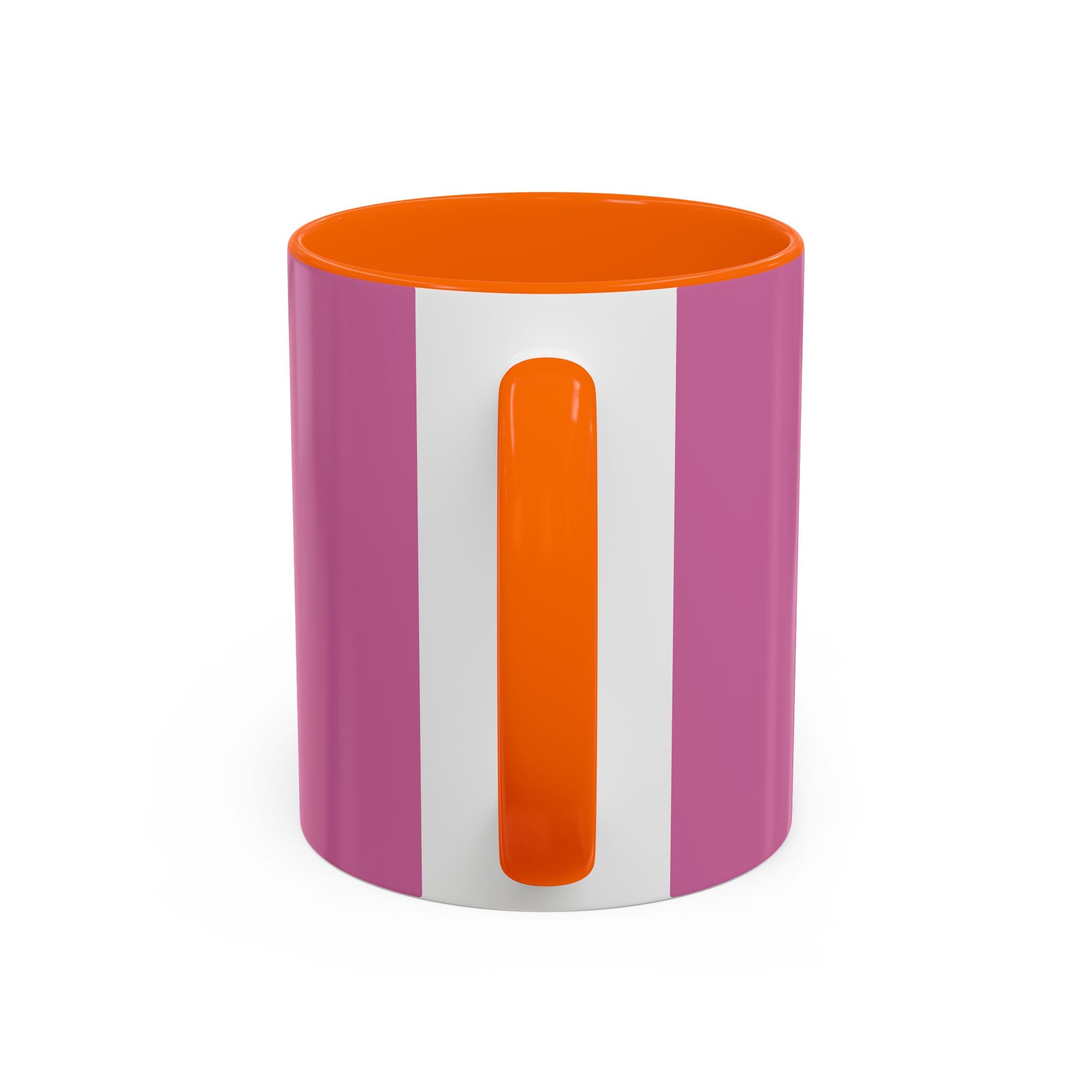 Pink Accent Coffee Mug with Rainbow Bow – Cute Gift Mug for Her