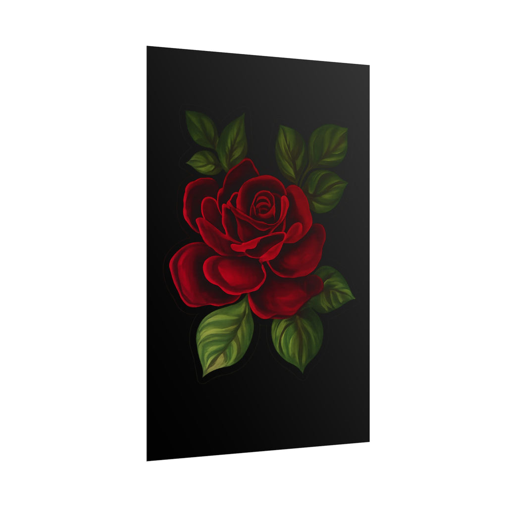 Red Rose Art Poster — Romantic Floral Wall Print (Rolled Poster)