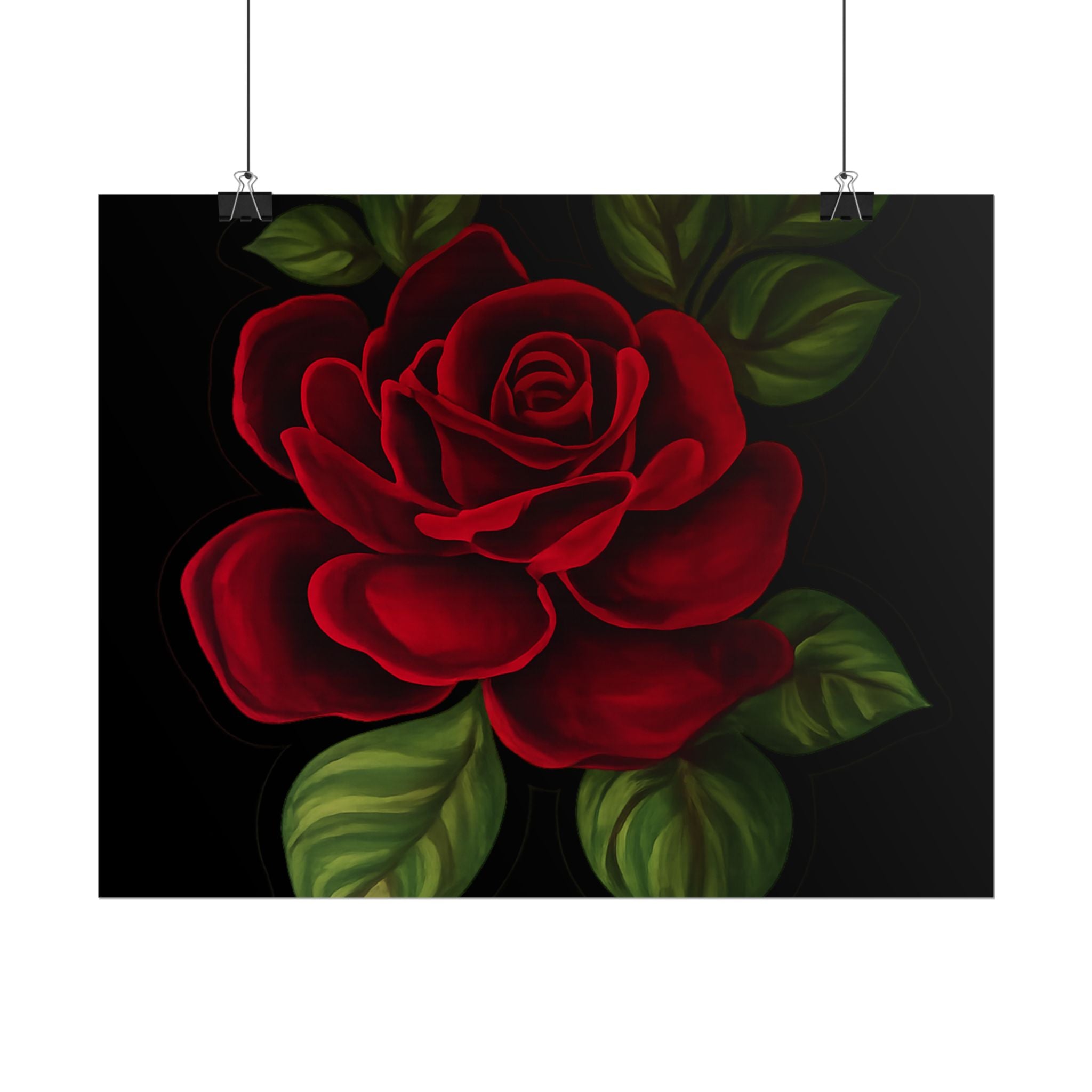 Red Rose Art Poster — Romantic Floral Wall Print (Rolled Poster)