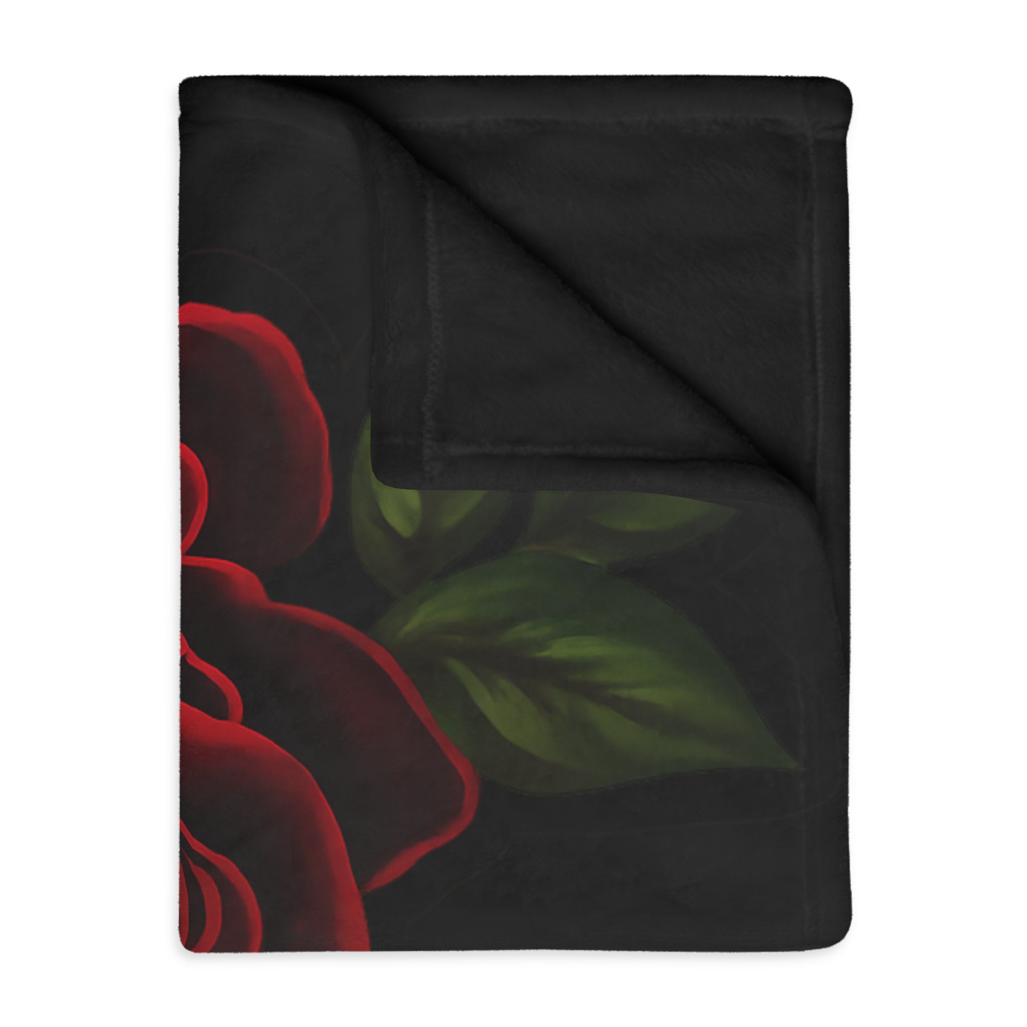 Red Rose Velvet Microfiber Blanket – Soft Two-Sided Floral Throw