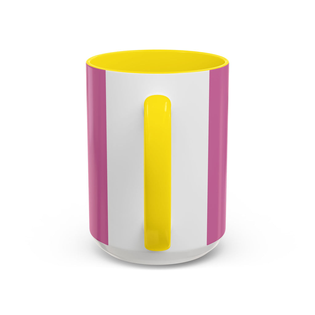 Pink Accent Coffee Mug with Rainbow Bow – Cute Gift Mug for Her