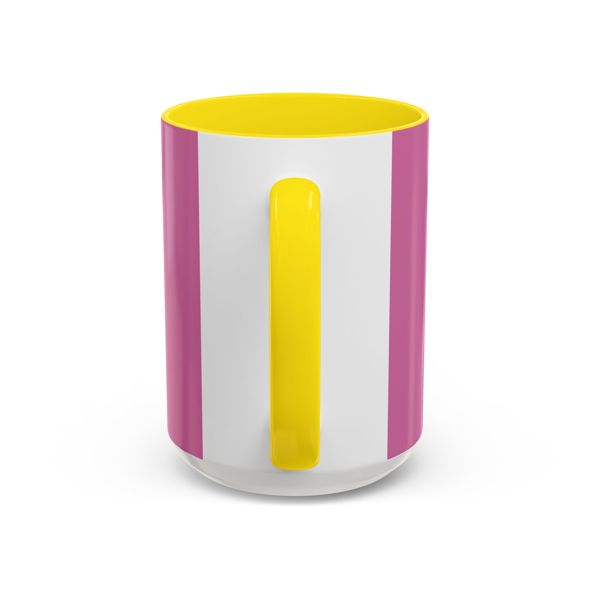 Pink Accent Coffee Mug with Rainbow Bow – Cute Gift Mug for Her