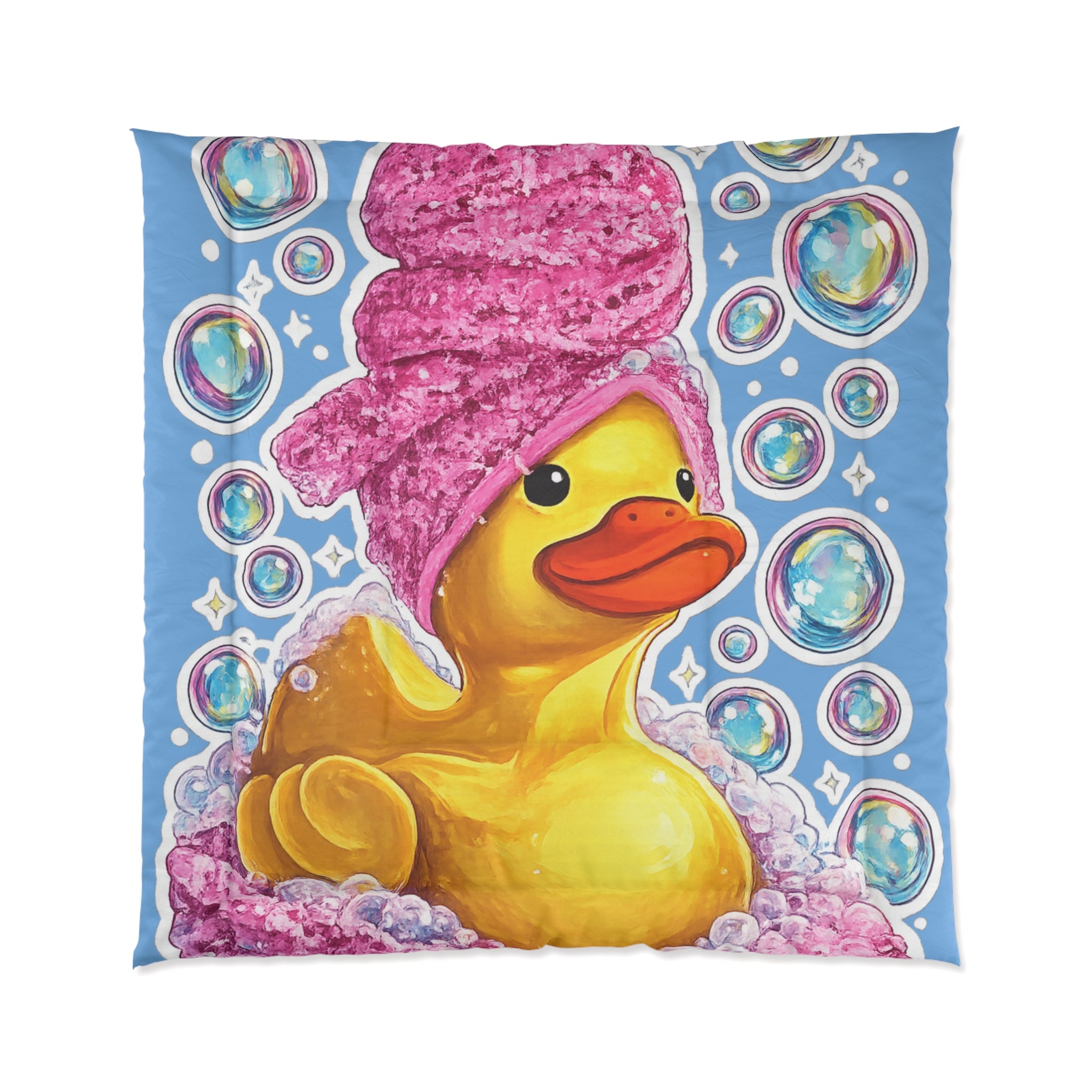 Rubber Duck Bubble Bath Comforter – Cute Kids Duvet Cover