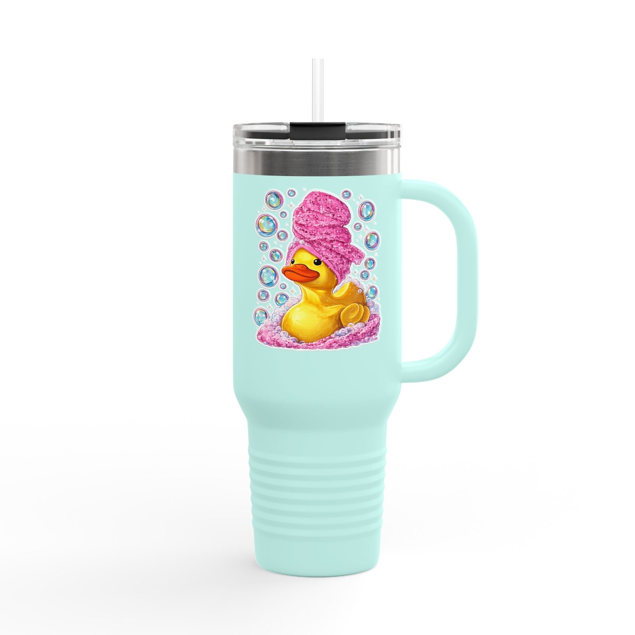 40oz Insulated Travel Mug with rubber duck Design