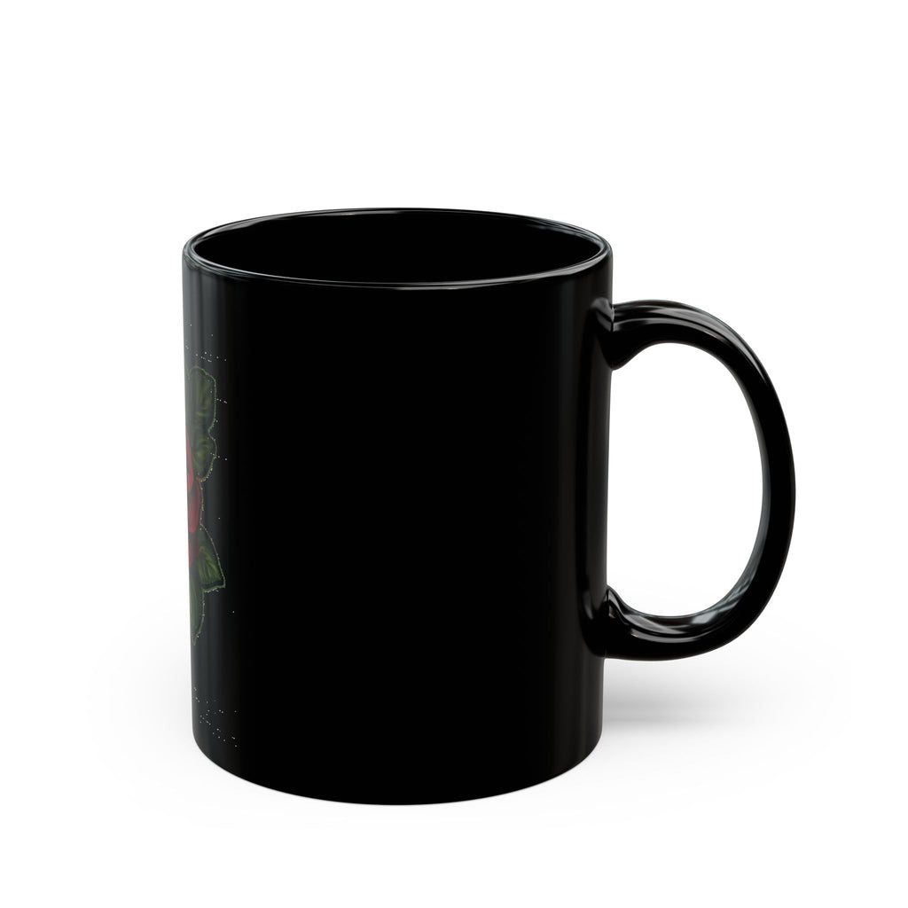 Black Rose Mug — Red Rose Floral Coffee Cup (11oz/15oz)