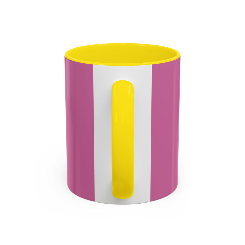 Pink Accent Coffee Mug with Rainbow Bow – Cute Gift Mug for Her