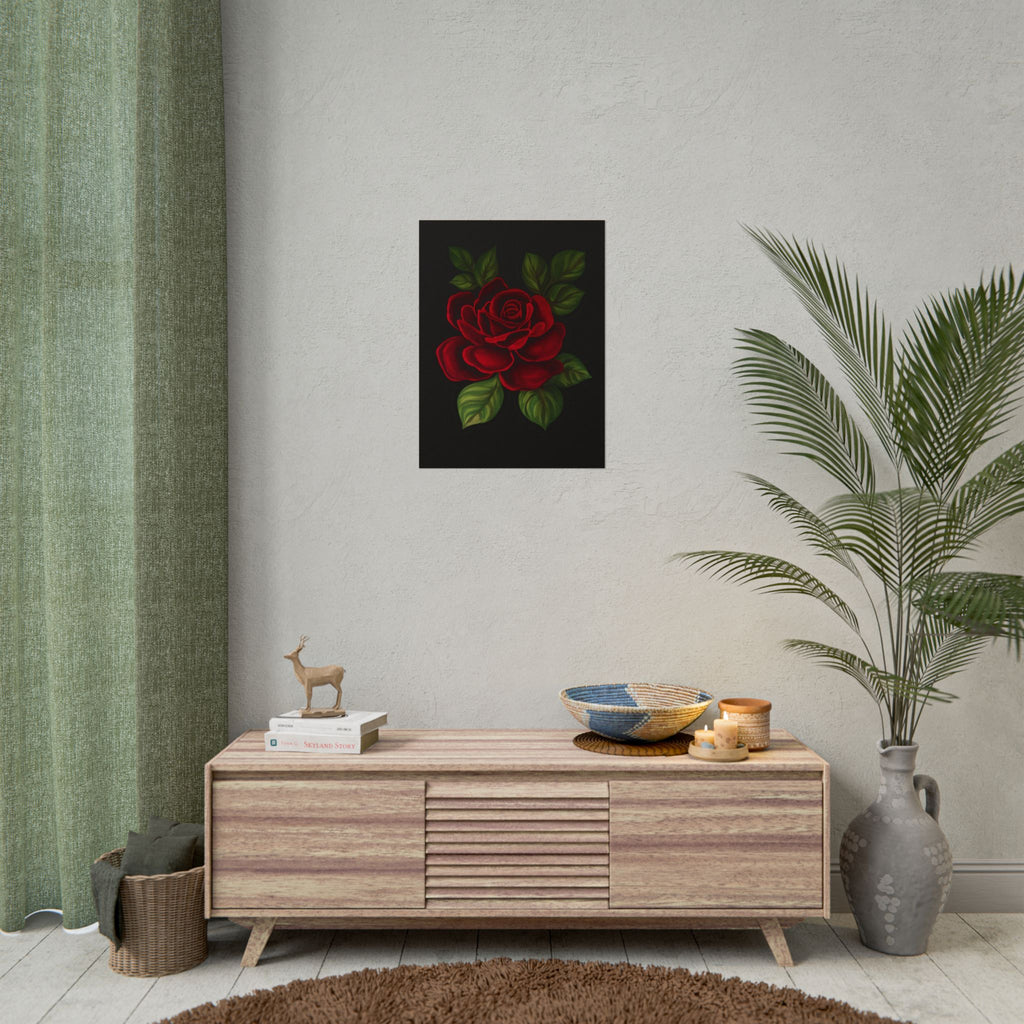 Red Rose Art Poster — Romantic Floral Wall Print (Rolled Poster)