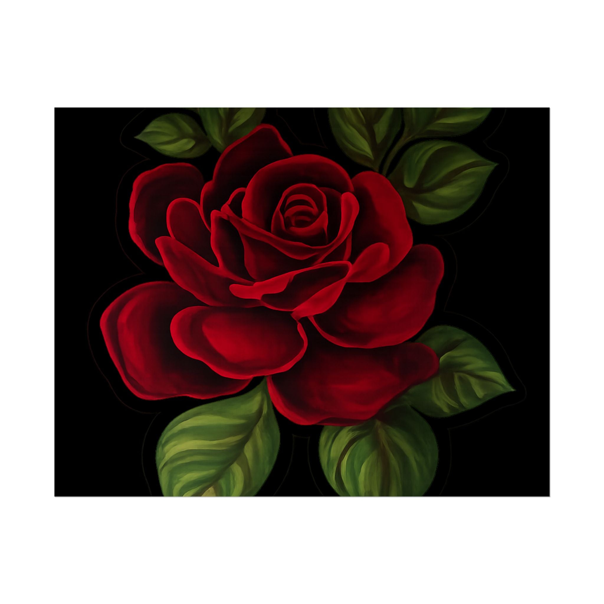 Red Rose Art Poster — Romantic Floral Wall Print (Rolled Poster)